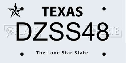 DZSS48 Texas License Plate