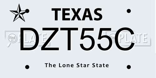 DZT55C Texas License Plate