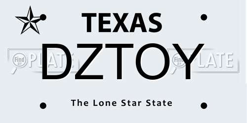 DZTOY Texas License Plate