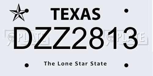 DZZ2813 Texas License Plate