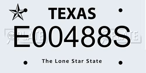 E00488S Texas License Plate