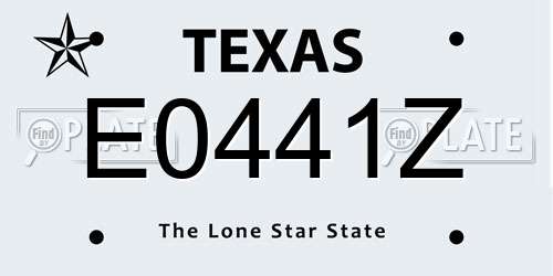 E0441Z Texas License Plate