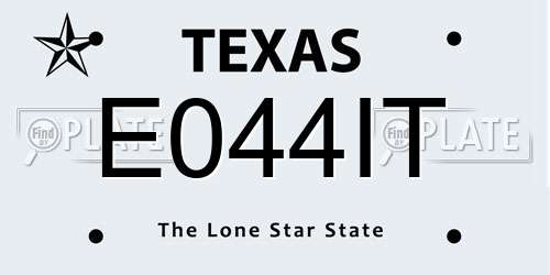 E044IT Texas License Plate