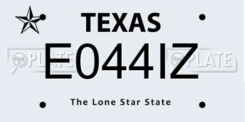 E044IZ Texas License Plate