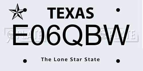 E06QBW Texas License Plate