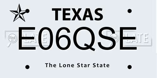 E06QSE Texas License Plate