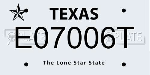 E07006T Texas License Plate