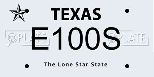 E100S Texas License Plate