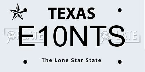 E10NTS Texas License Plate