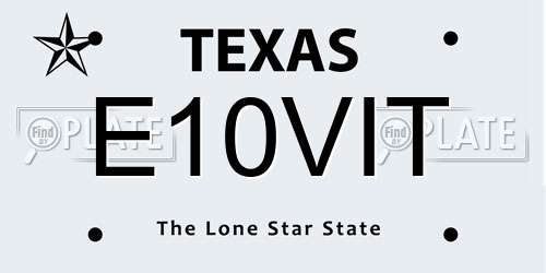 E10VIT Texas License Plate