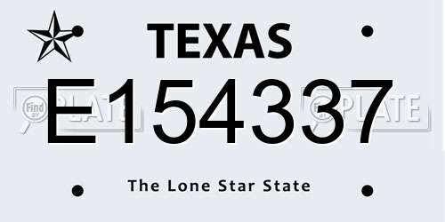 E154337 Texas License Plate