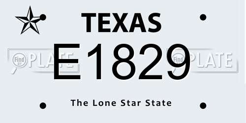 E1829 Texas License Plate