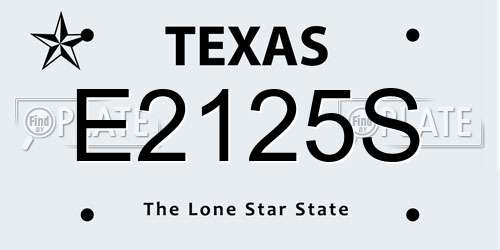 E2125S Texas License Plate