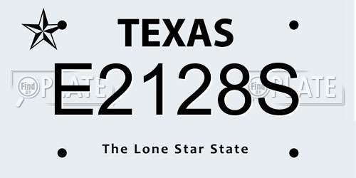 E2128S Texas License Plate