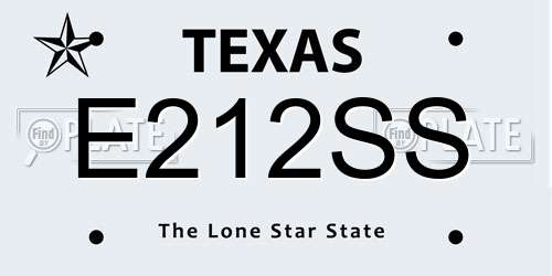 E212SS Texas License Plate