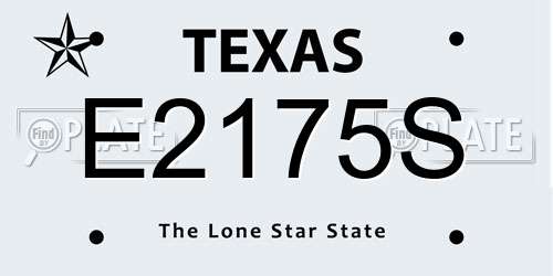 E2175S Texas License Plate