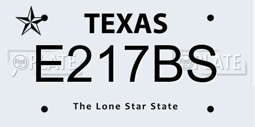 E217BS Texas License Plate
