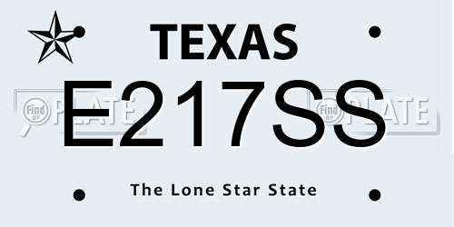 E217SS Texas License Plate