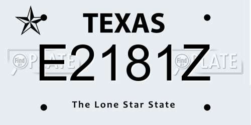 E2181Z Texas License Plate