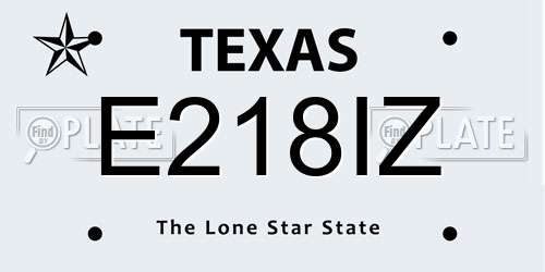 E218IZ Texas License Plate