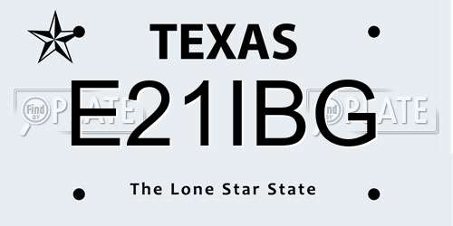 E21IBG Texas License Plate