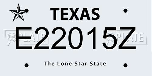 E22015Z Texas License Plate