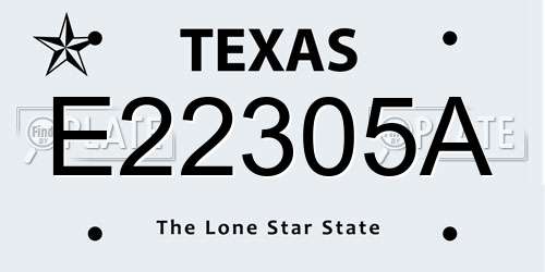E22305A Texas License Plate