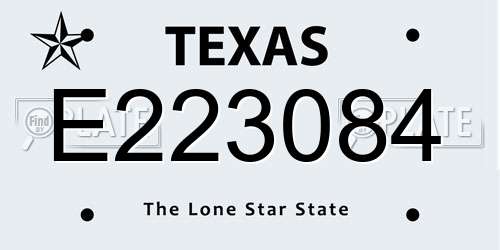 E223084 Texas License Plate