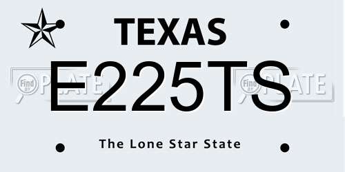 E225TS Texas License Plate