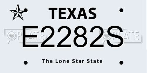 E2282S Texas License Plate