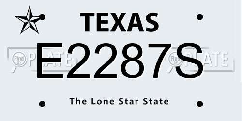 E2287S Texas License Plate