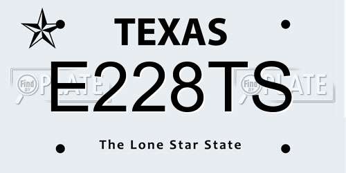 E228TS Texas License Plate