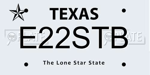 E22STB Texas License Plate