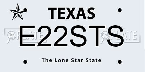E22STS Texas License Plate