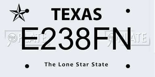 E238FN Texas License Plate