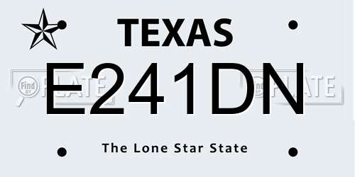 E241DN Texas License Plate