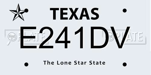 E241DV Texas License Plate