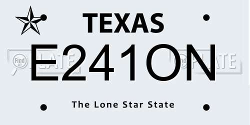 E241ON Texas License Plate