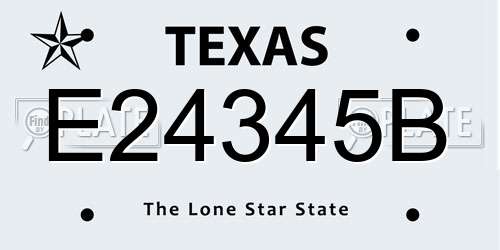 E24345B Texas License Plate
