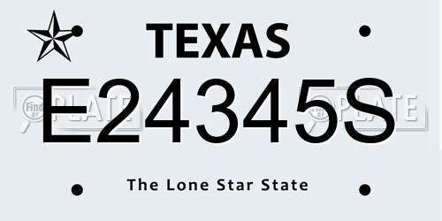 E24345S Texas License Plate