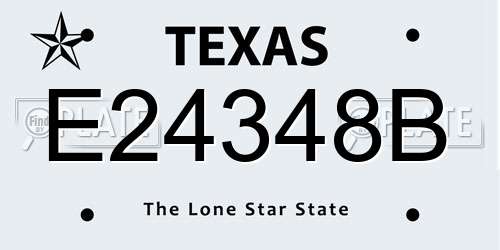 E24348B Texas License Plate