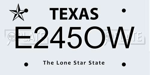 E245OW Texas License Plate