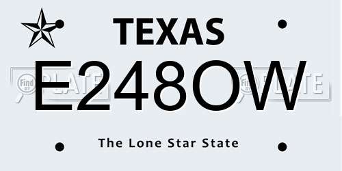 E248OW Texas License Plate