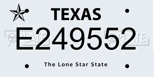 E249552 Texas License Plate