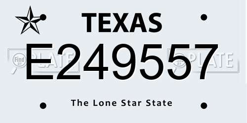 E249557 Texas License Plate