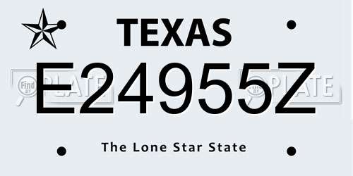 E24955Z Texas License Plate