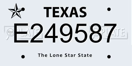 E249587 Texas License Plate