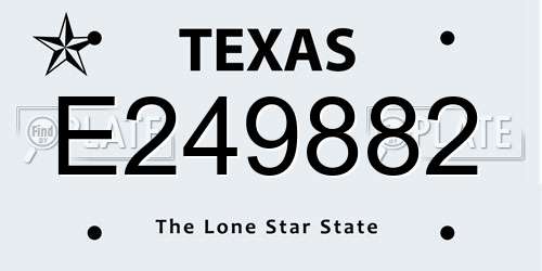E249882 Texas License Plate