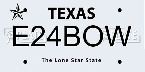 E24BOW Texas License Plate