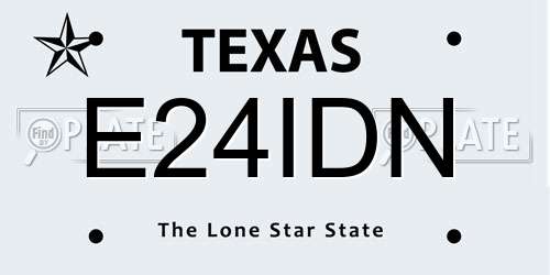 E24IDN Texas License Plate